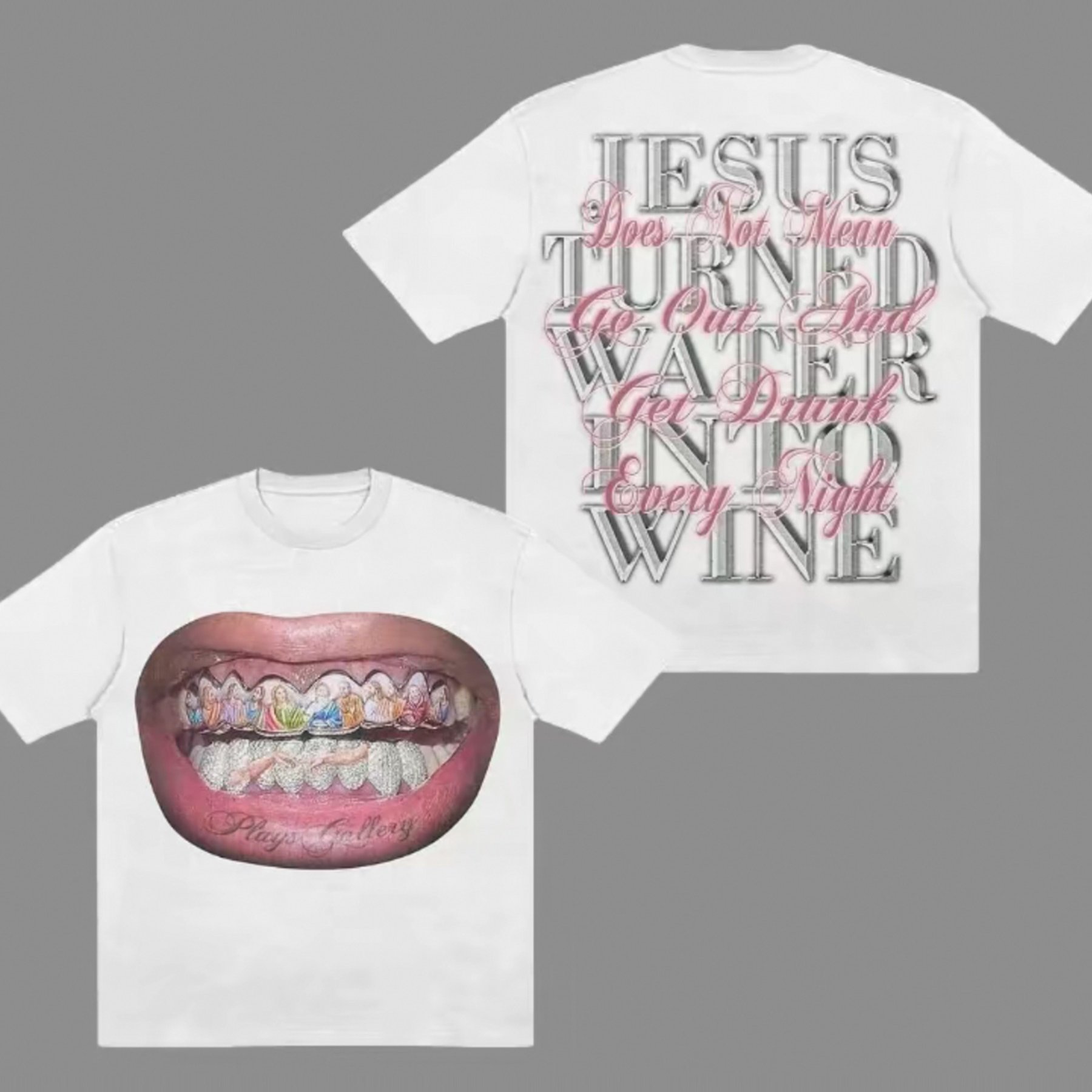 Y2K パターン Tシャツ 面白い飲酒スローガン半袖シャツ ピンク 目を引くテキスト ホワイト トップ レディース