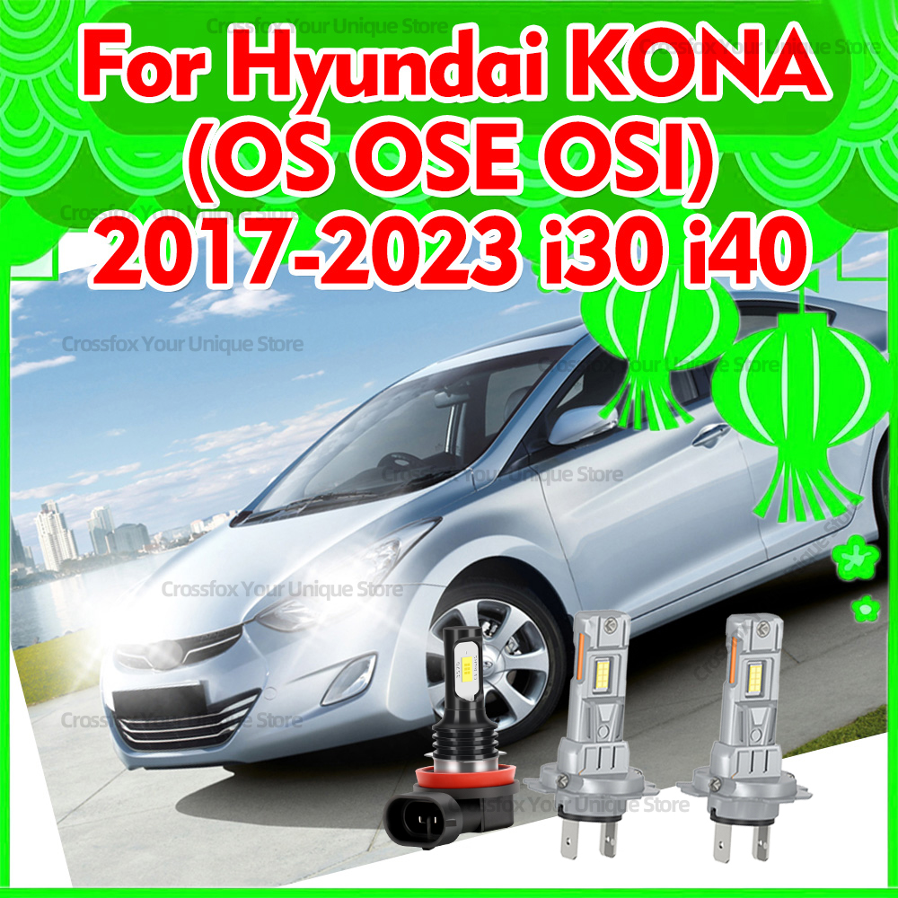 2/6 個 LED ヘッドライト 6000K 3570 CSP フォグバルブ ヒュンダイ i30 (GD GDE) 2011-2023 i40 (VF) 2012 2013 KONA (OS OSE OSI) 2017-2023用