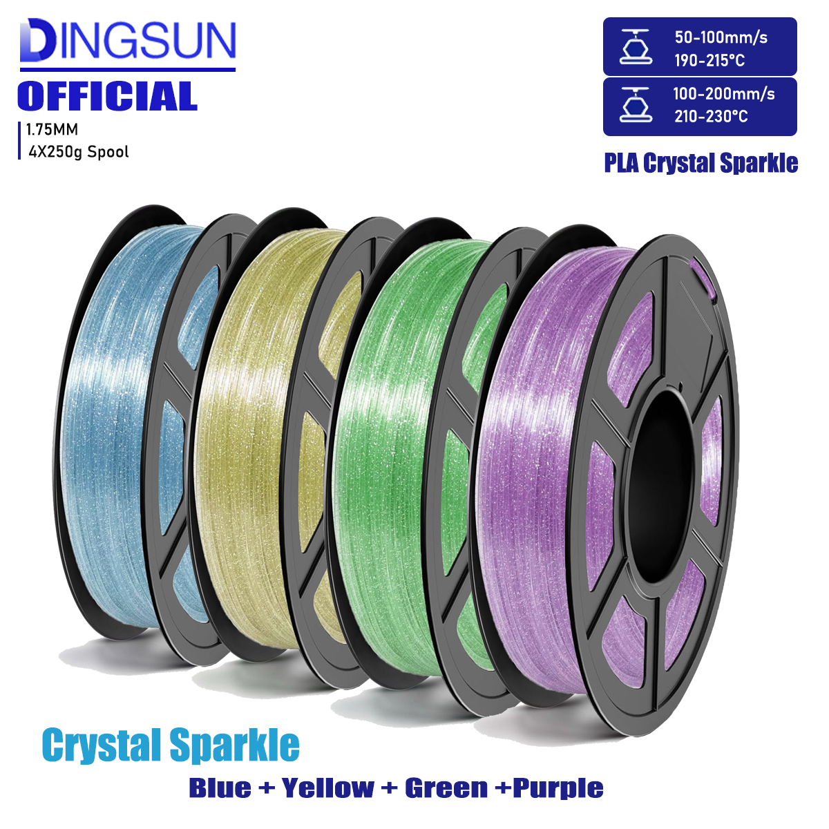 半透明 PLA フィラメント 1.75mm、クリスタル PLA、スプール 250g/500g/1KG、寸法精度 /- 0.02 mm、ほとんどの FDM 3D プリンタに適合