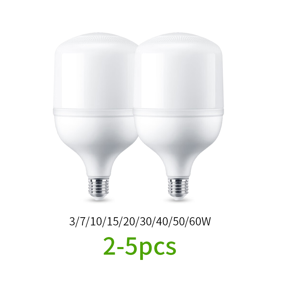 2-5 個 LED 電球 AC 220V E27 LED ランプ 60 ワット 50 ワット 40 ワット 30 ワット 20 ワット 15 ワット 10 ワット 7 ワット 3 ワットランパーダ LED ライトボンビージャスポットライト照明ランプ