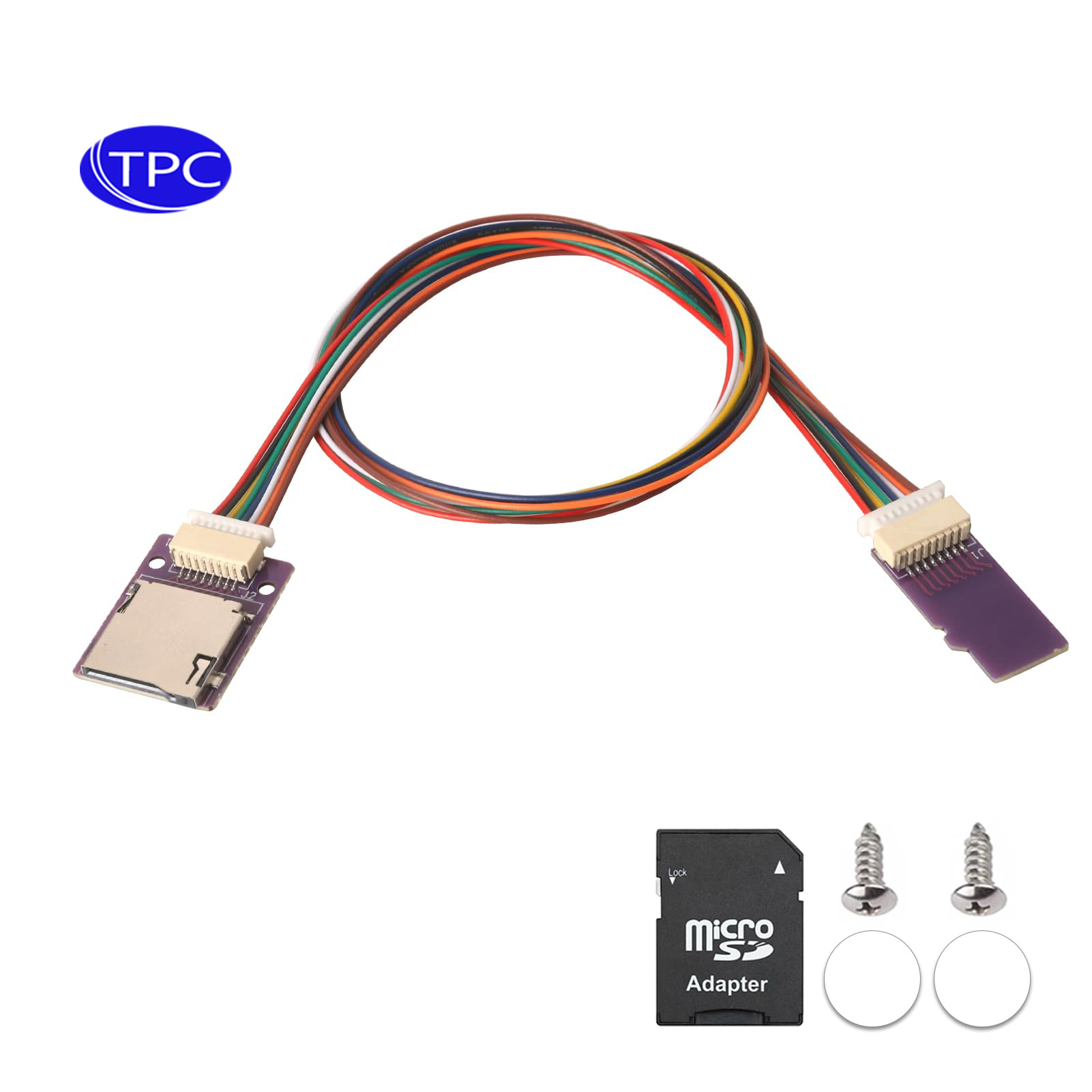TPC マイクロ SD からマイクロ SD カード延長ケーブル TF カードアダプター分割柔軟なオスからメス延長ケーブルネジ穴付き
