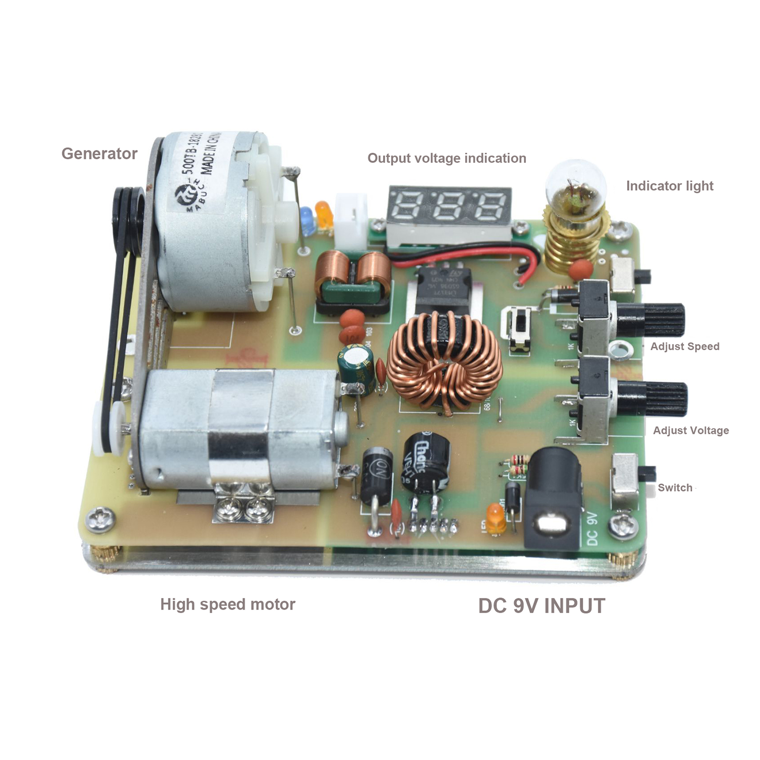 DC/AC 発電機、電気モーター、学生用手発電機モデル、電力実験エネルギー モデル