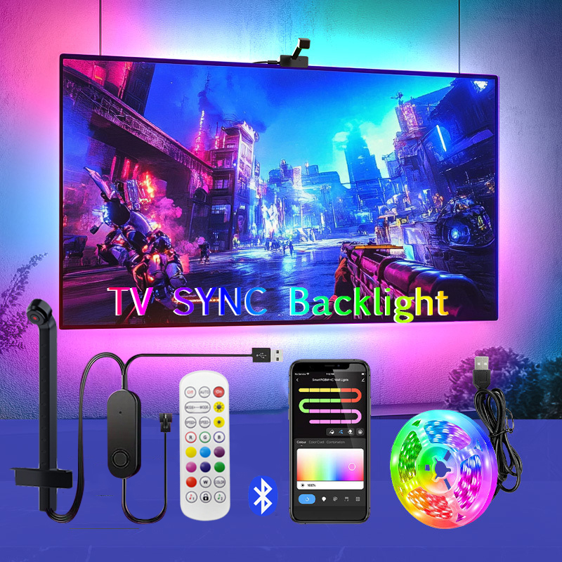 Bluetooth アプリ制御カラーピッキングテレビ同期バックライト USB RGB ライトストリップ音楽同期 LED ストリップライトゲーム雰囲気ランプテープ
