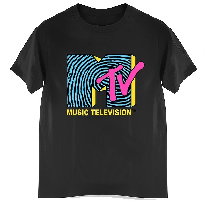 男性服レトロ Tシャツヴィンテージロックヒップホップテレビ Tシャツ夏ユニセックスカジュアル Tシャツ Mtv 音楽テレビグラフィック Tシャツ Tシャツ