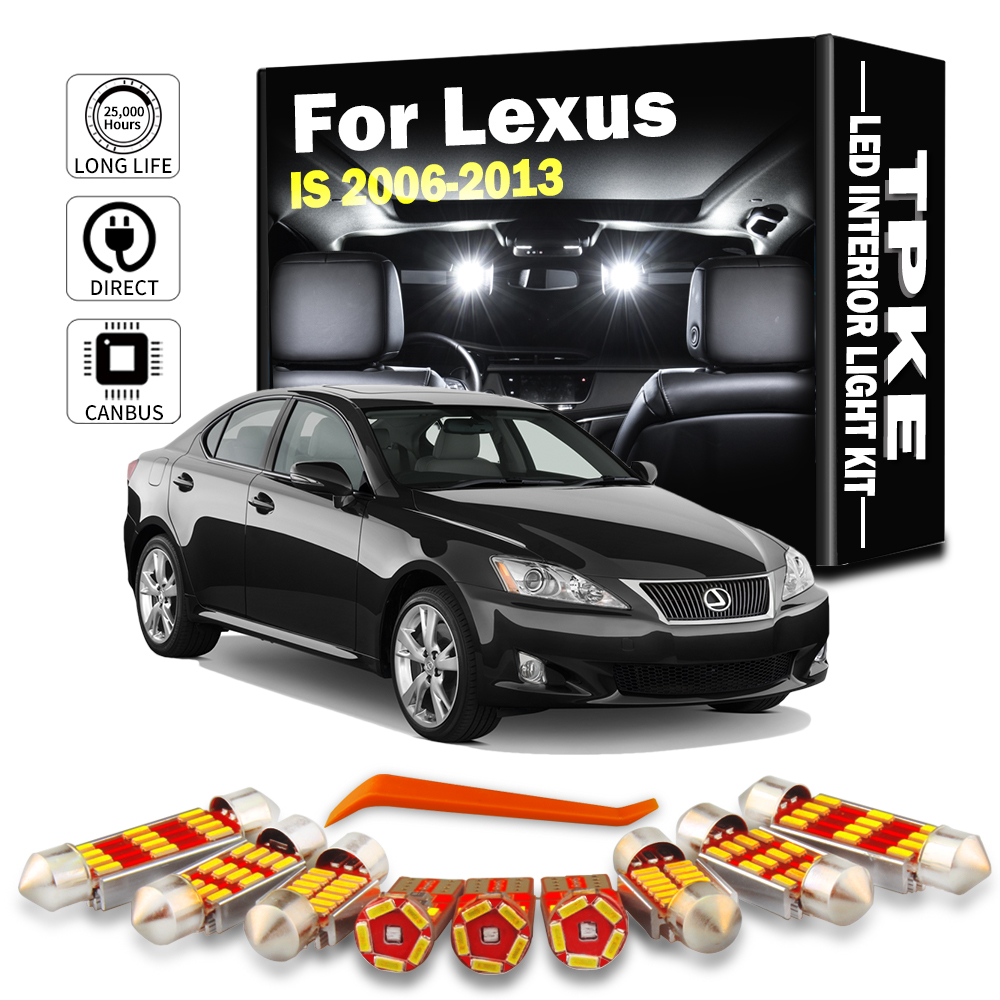 15 個インテリア LED ライトキット Canbus レクサス IS250 IS300 IS350 IS220D 2006 2007 2008 2009 2010 2011 2012 2013 車の地図電球