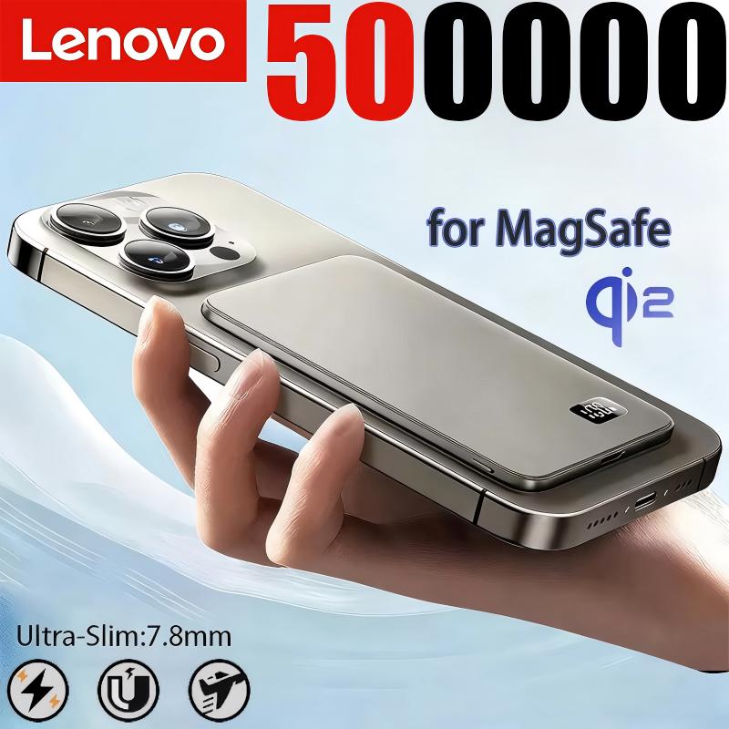 Lenovo 10000mAh 超スリム磁気ワイヤレス電源銀行 PD25W 超高速充電ポータブル外部バッテリー iPhone 用