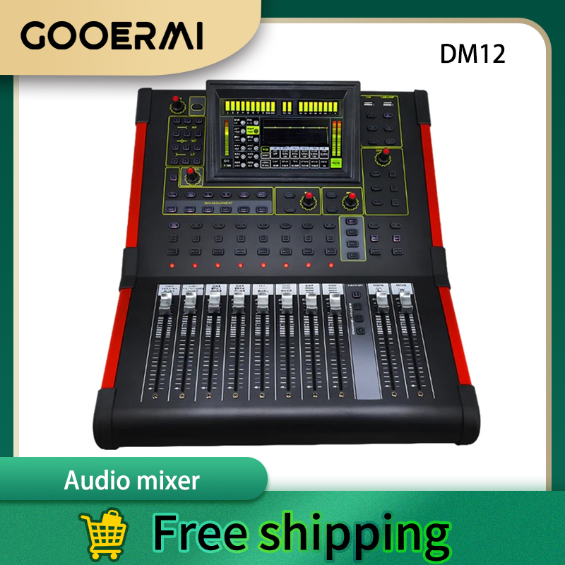 GOOERMI DM12 Professional12 チャンネルデジタルミキサーオーディオプロスピーカープロオーディオプロフェッショナルスピーカー Dj ミキサー