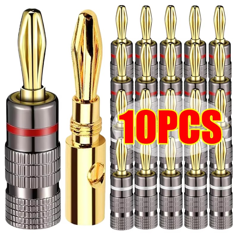 バナナプラグコネクタ金メッキ銅OFC GD HifiスピーカーアダプタターミナルコネクタAMP/ビデオ/アンプ用バナナプラグ