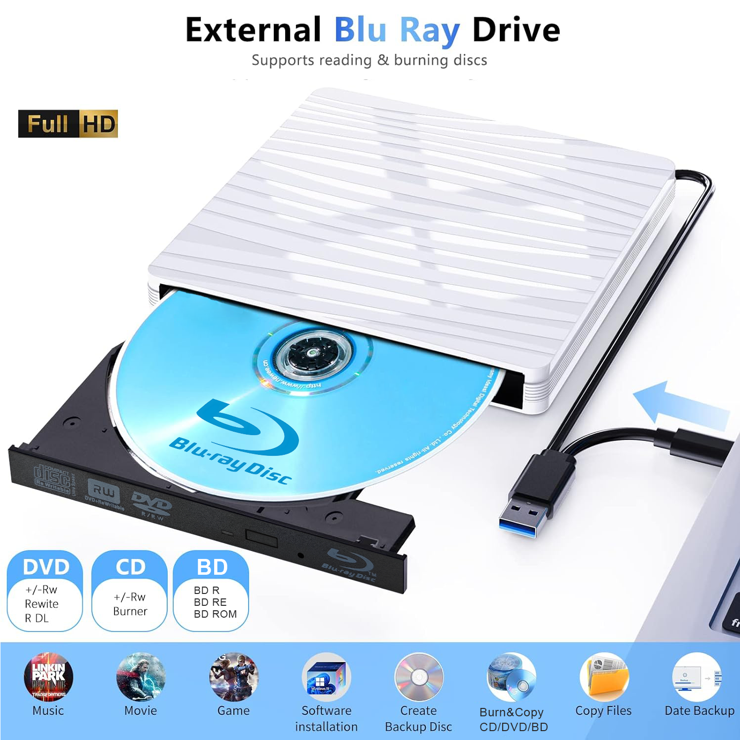 外付けブルーレイドライブ、USB 3.0