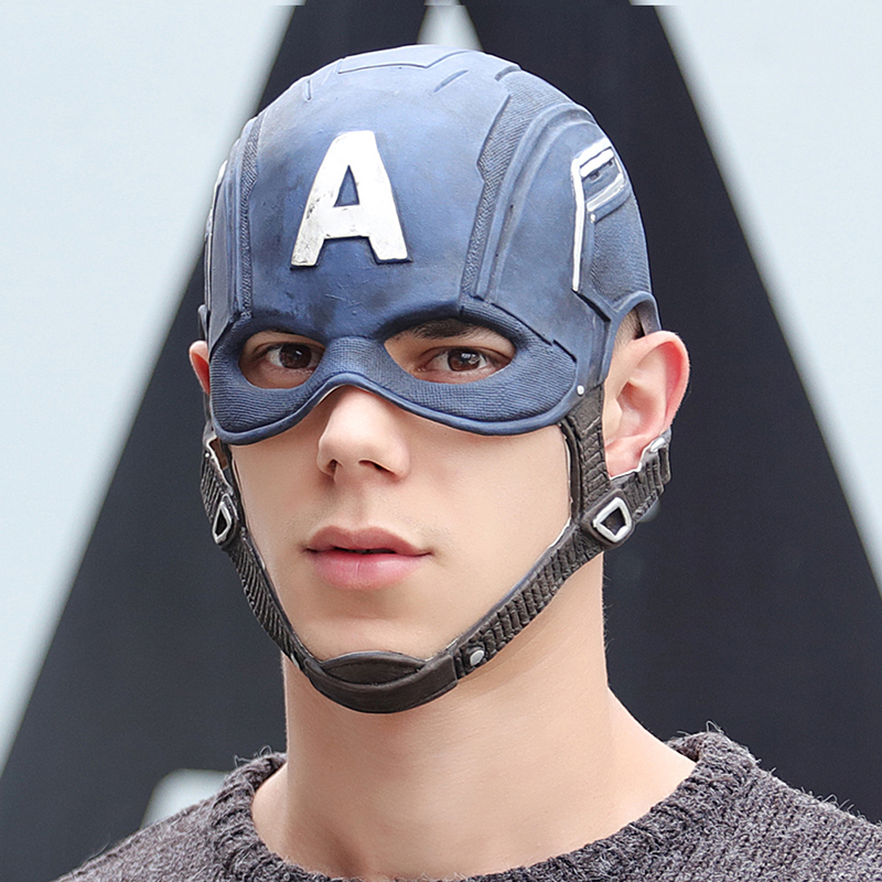 ホット販売ラテックスヘッドカバーコスプレアメリカ映画キャプテンヘルメット衣装マスク映画小道具装飾マスクハロウィン用