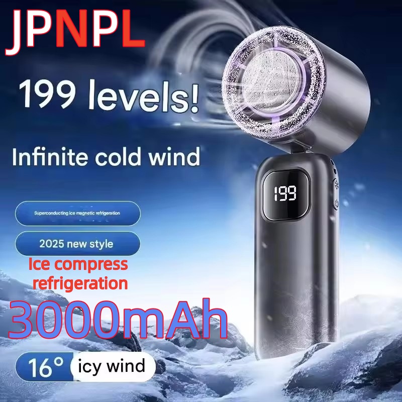 JPNPL 3000mah 電動ファンポータブルターボファン充電式冷却ハンドヘルドデスクトップ兼用キャンプ用エアコン