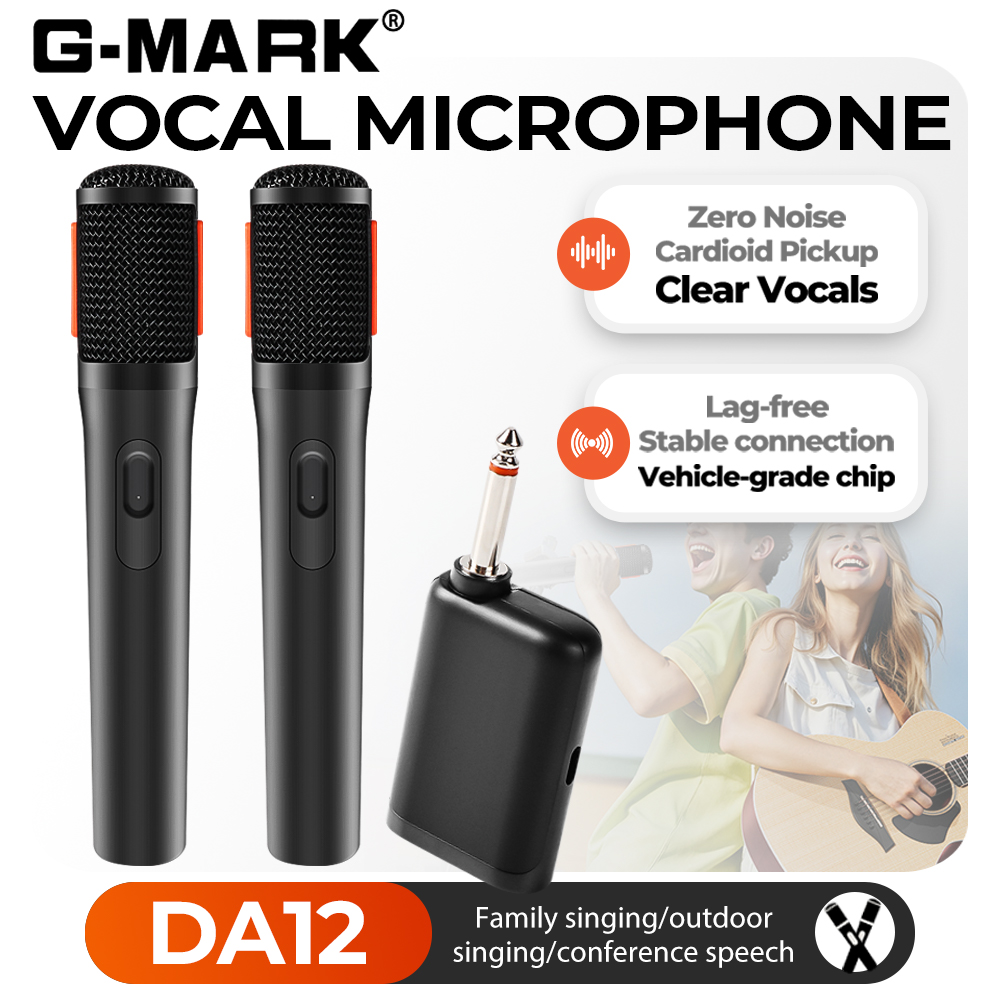 ワイヤレスマイク DA12 UHF 録音ユニバーサルカラオケマイク充電式リチウム電池で 5 時間スピーカー用