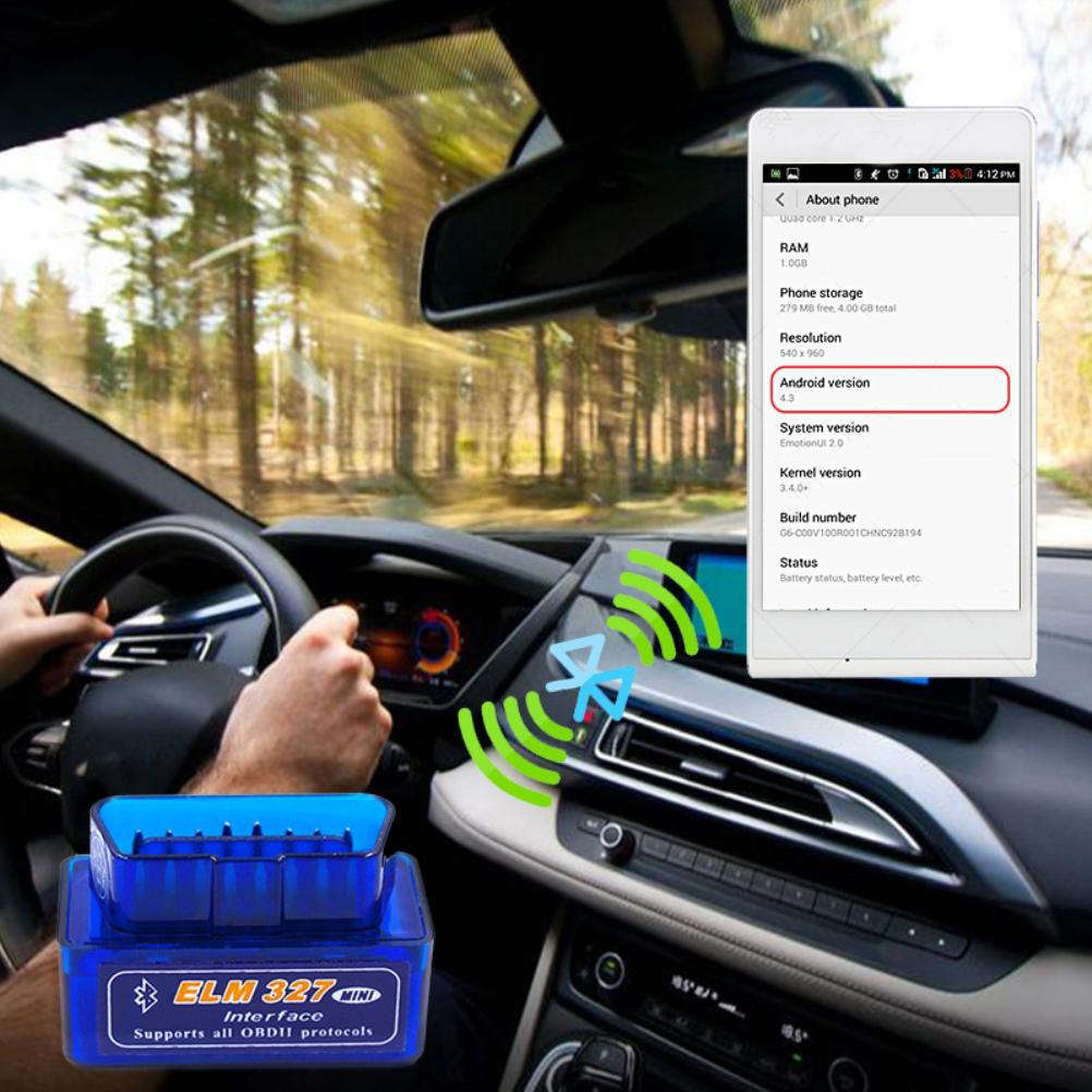 ミニ ELM327 OBD 2 V1.5 Bluetooth-comp スキャナ自動診断スキャンツール SAE J1850 PWM VPW IOS 車検出器 ELM 327 OBDII 用