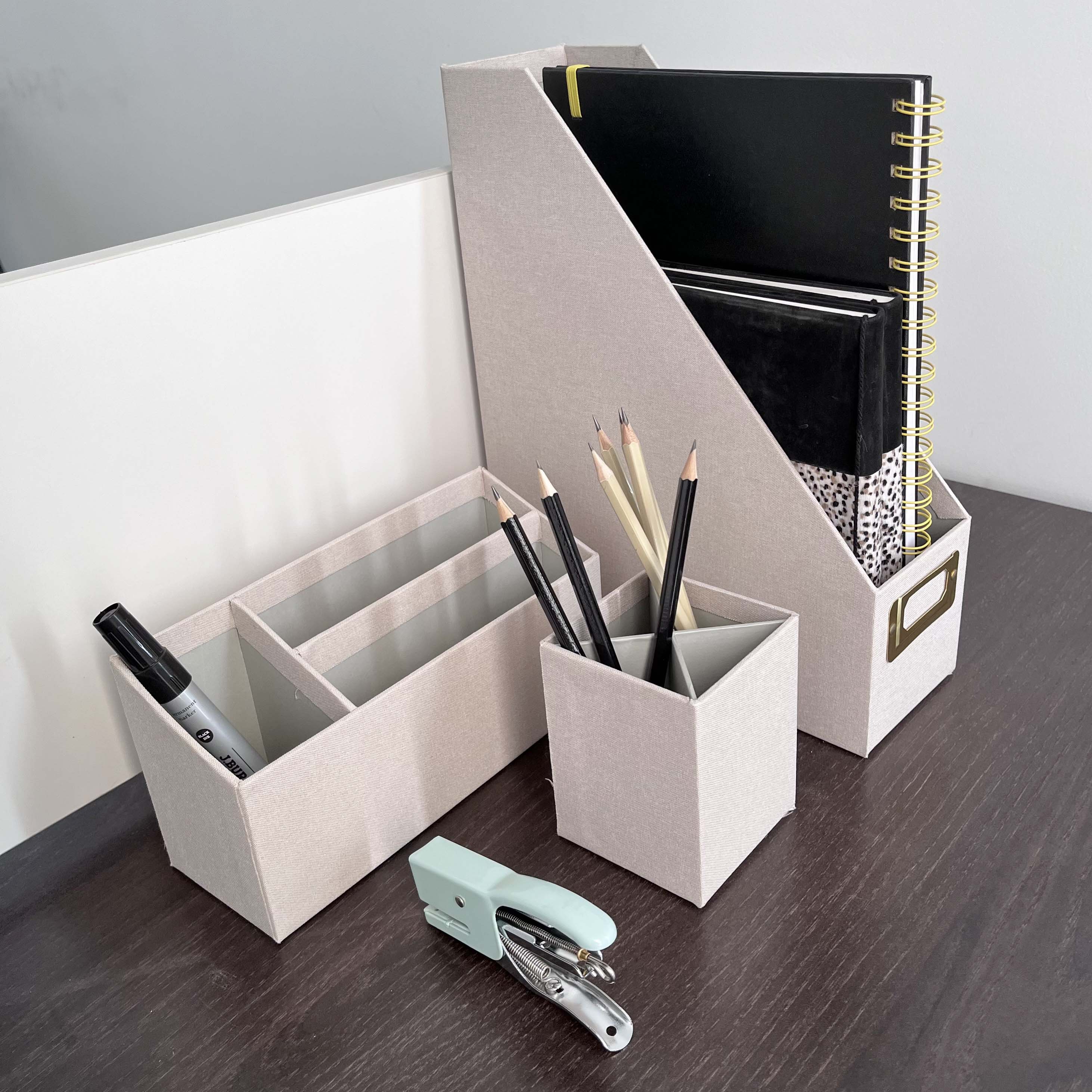 Custom logo Craft Paper Office Business Stationery Desk Container Desktop Organizer Set