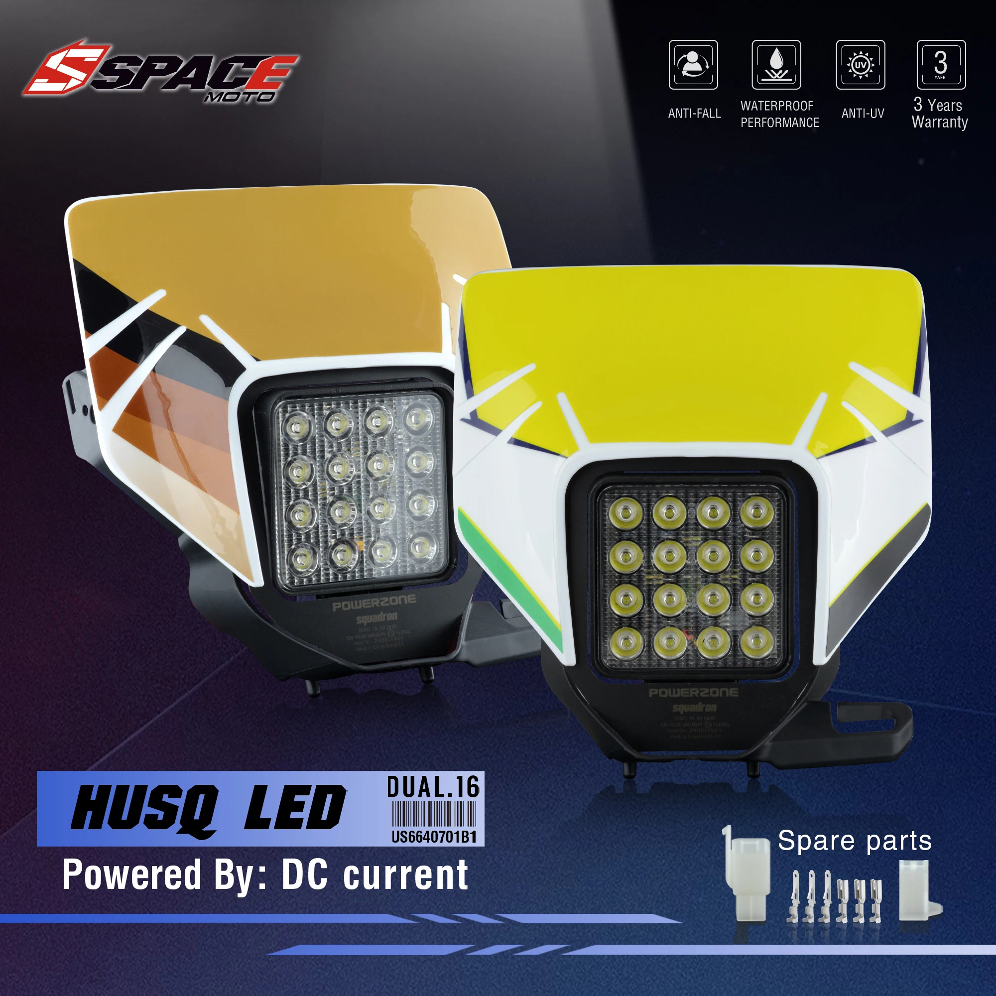スペースモト LED ヘッドライトヘッドランプヘッドライトスーパーモトフェアリングハスクバーナハスキー TE TE エンデューロ VSL LED ヘッドライト
