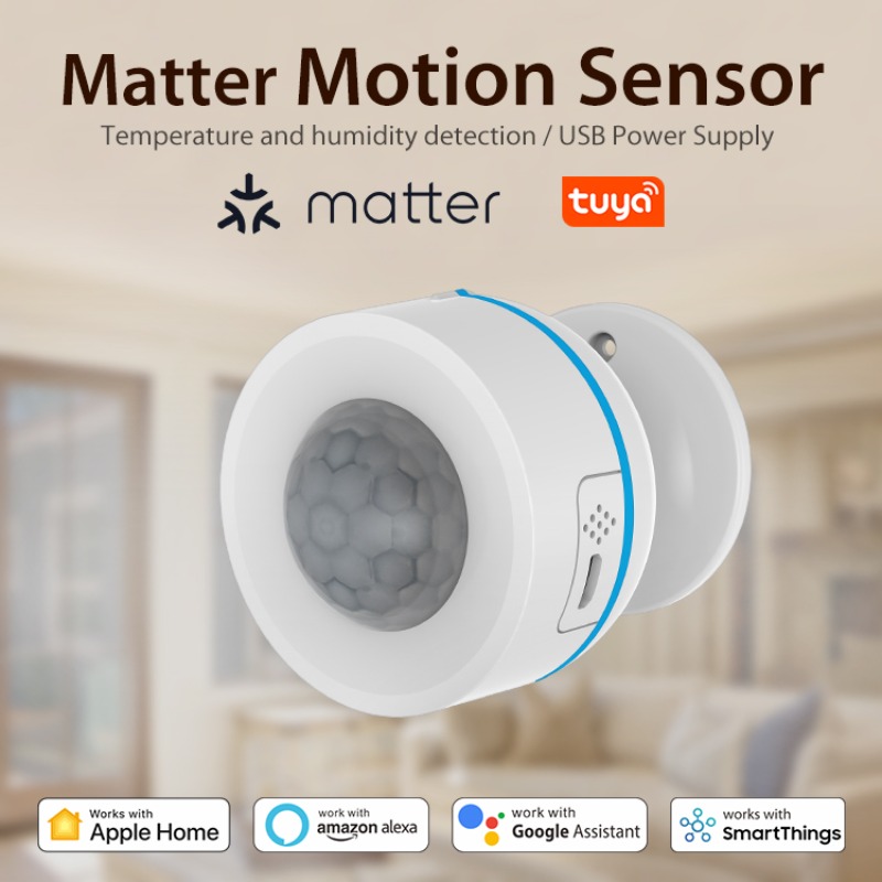 Tuya Matter Thread スマート PIR モーションセンサー ワイヤレス人体モーション赤外線検出器 HomeKit Alexa Google Home と連携