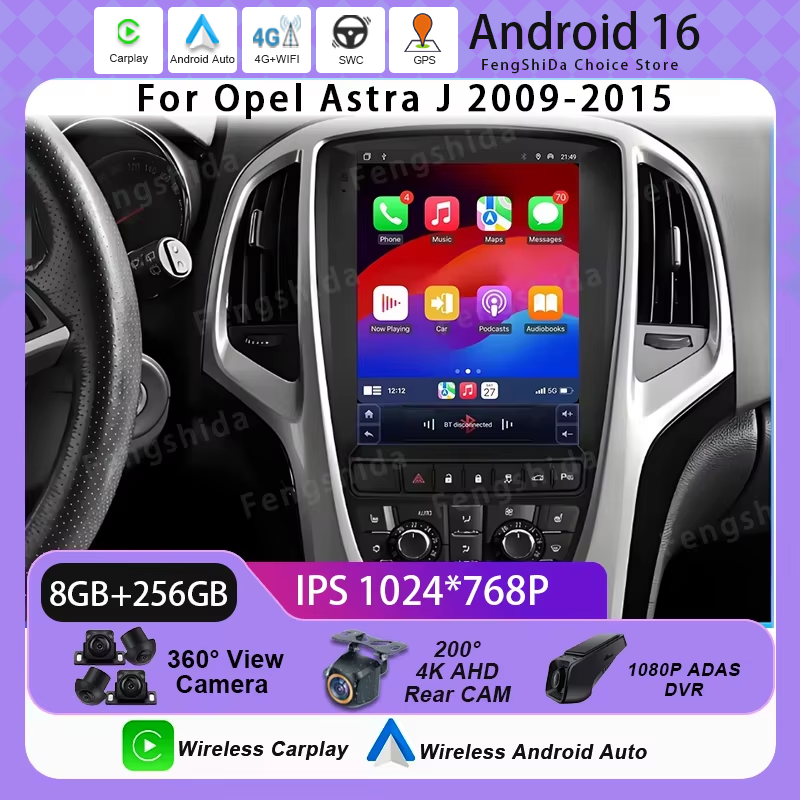カーラジオオペルアストラ J 2009-2015 Android 自動 GPS ナビゲーションヘッドユニットマルチメディアビデオプレーヤー 5 グラム WIFI Carplay なし 2din DVD