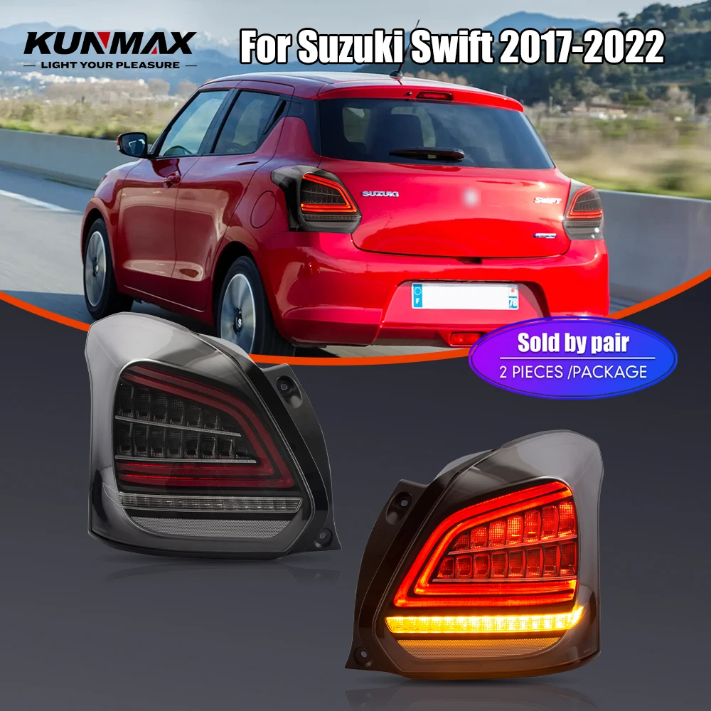 LED テールライトのペアスズキスイフト 2017-2022 DRL リバースブレーキターニング信号プラグアンドプレイ車のリアテールライトアセンブリ