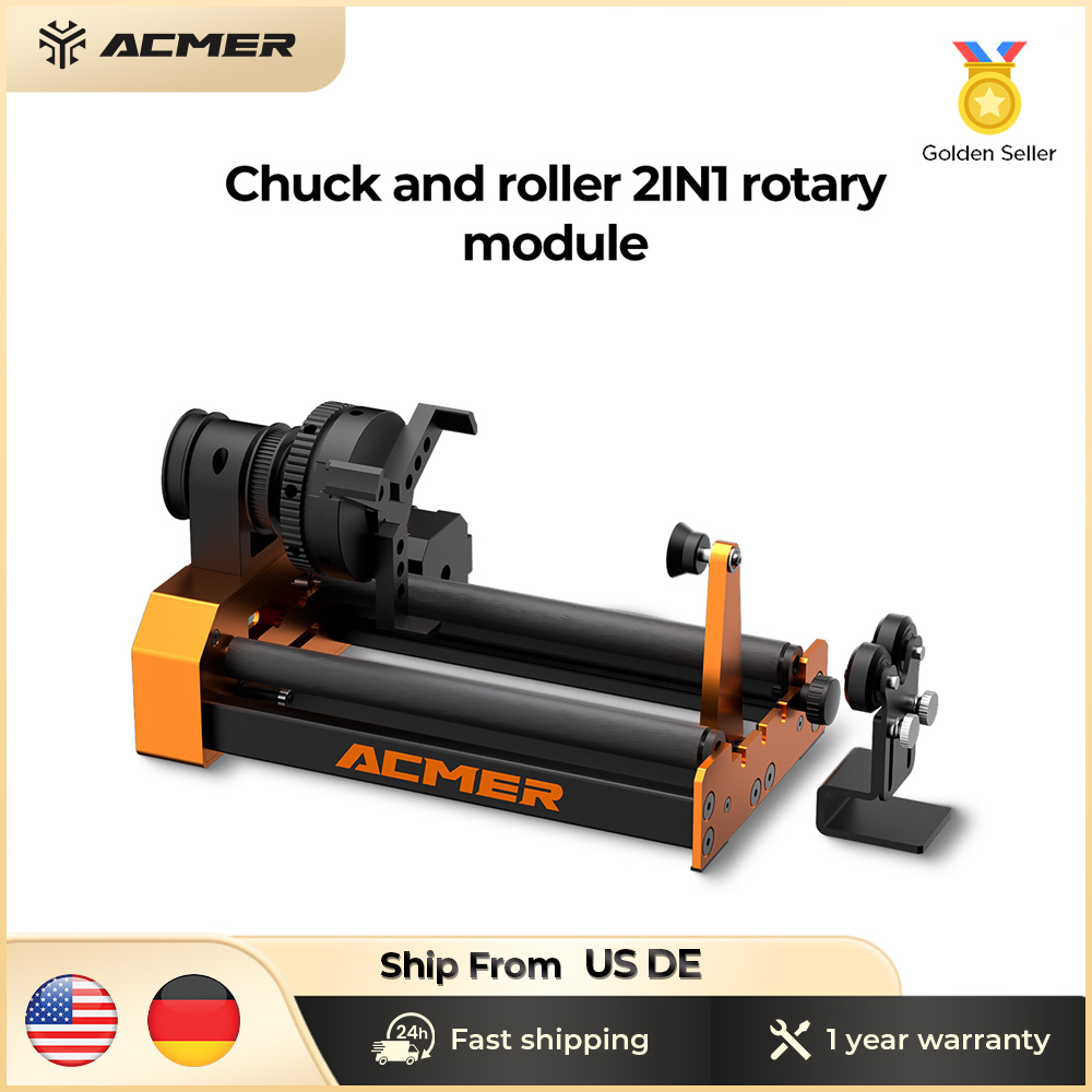 ACMER M4 レーザーロータリーモジュール 4 軸ロータリー用回転軸クランプ直径 4-64 ミリメートルアクセサリー曲面 3 爪ガラス用