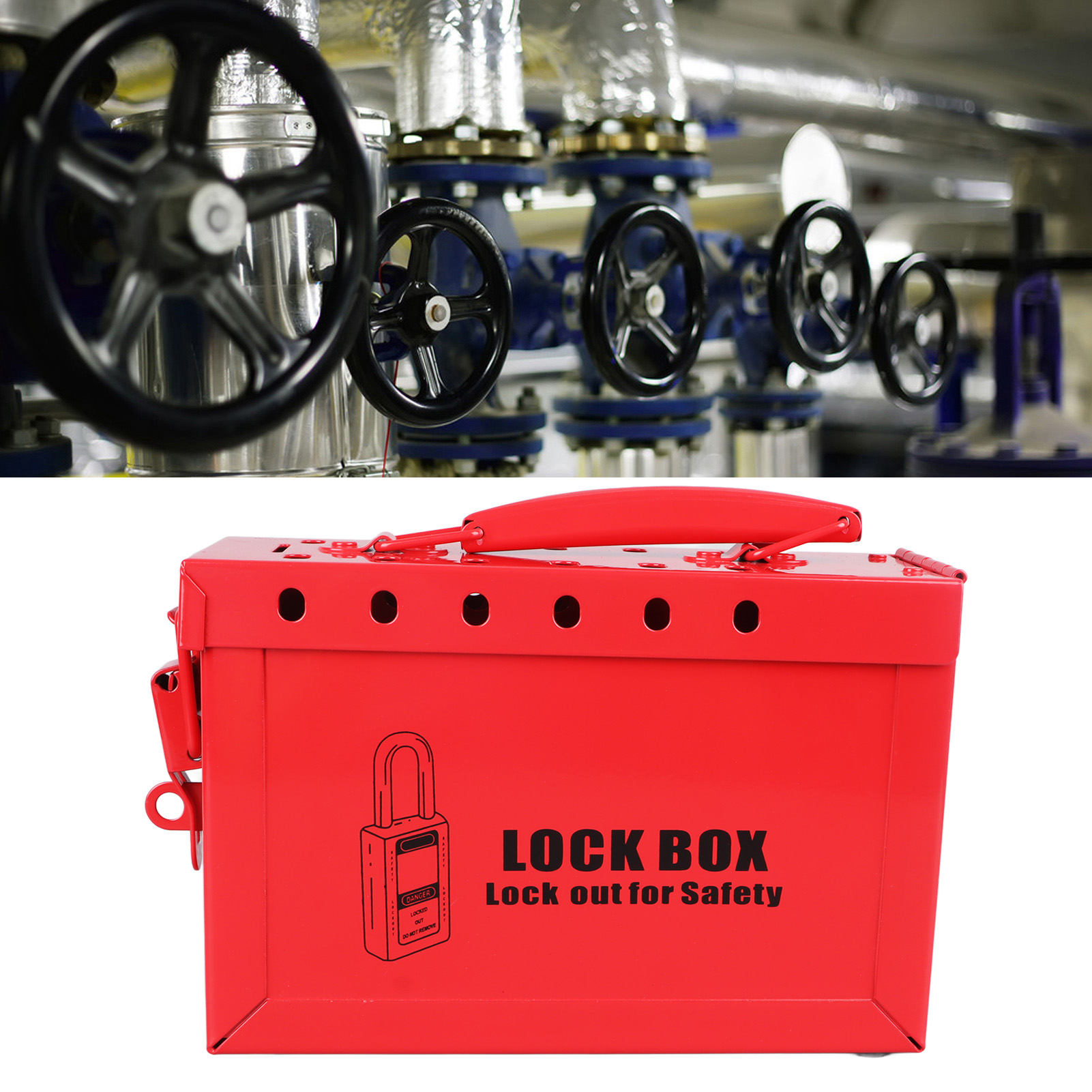 ロックアウトタグアウトロックボックス 12 穴頑丈な構造耐性ポータブル LOTO グループボックスポータブルロックアウトボックス