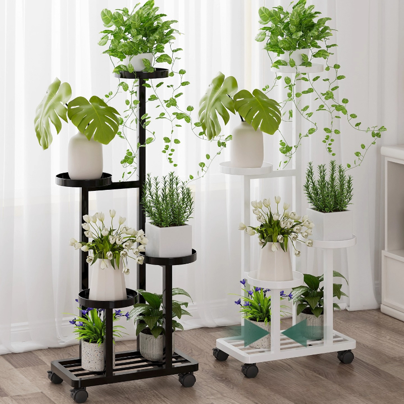 床置き植物スタンド多層鉄製フラワーシェルフリビングルーム用可動多肉植物ディスプレイラックモダンなバルコニーオーガナイザー
