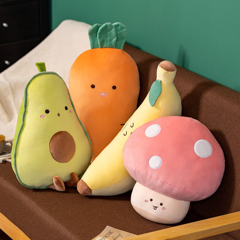 55 センチメートルアボカドバナナぬいぐるみかわいいニンジンキノコ枕クッションかわいいフルーツぬいぐるみのおもちゃ子供の誕生日ギフト