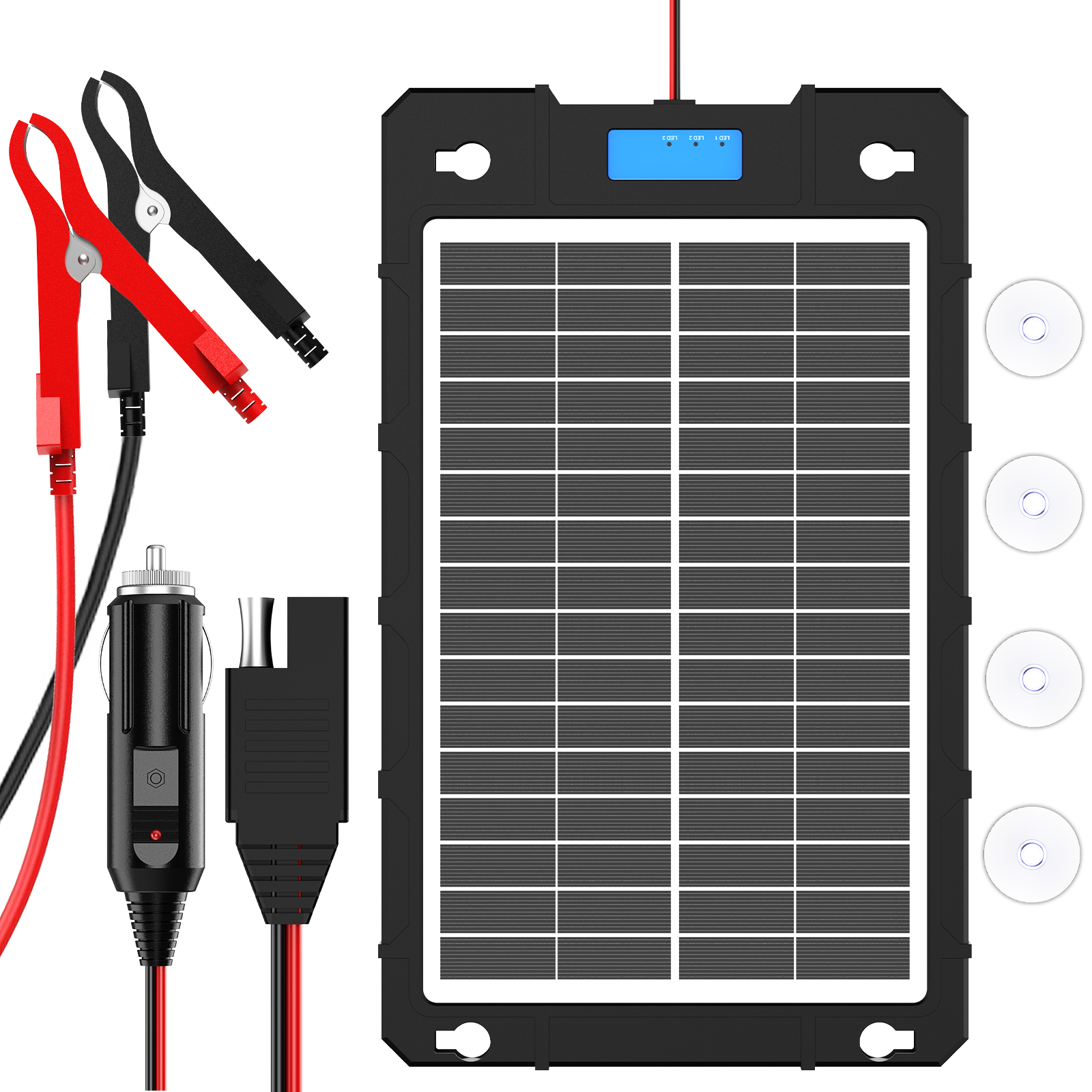 ポータブル 7.5 ワット/12 ワット太陽電池メンテナンストリクル充電器、車オートバイボート RV バッテリーメンテナンス用 12V ソーラー充電器