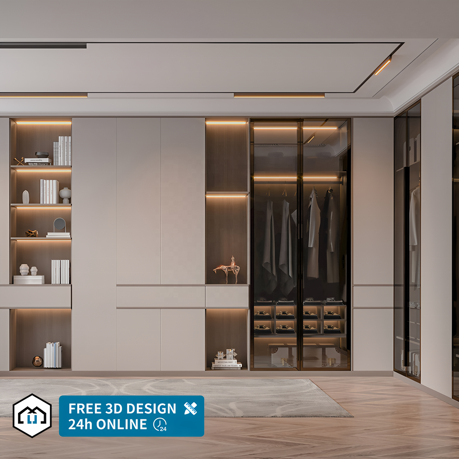 Modern Minimalist Bedroom Furniture Set Clothes Closet Wardrobe Cabinet