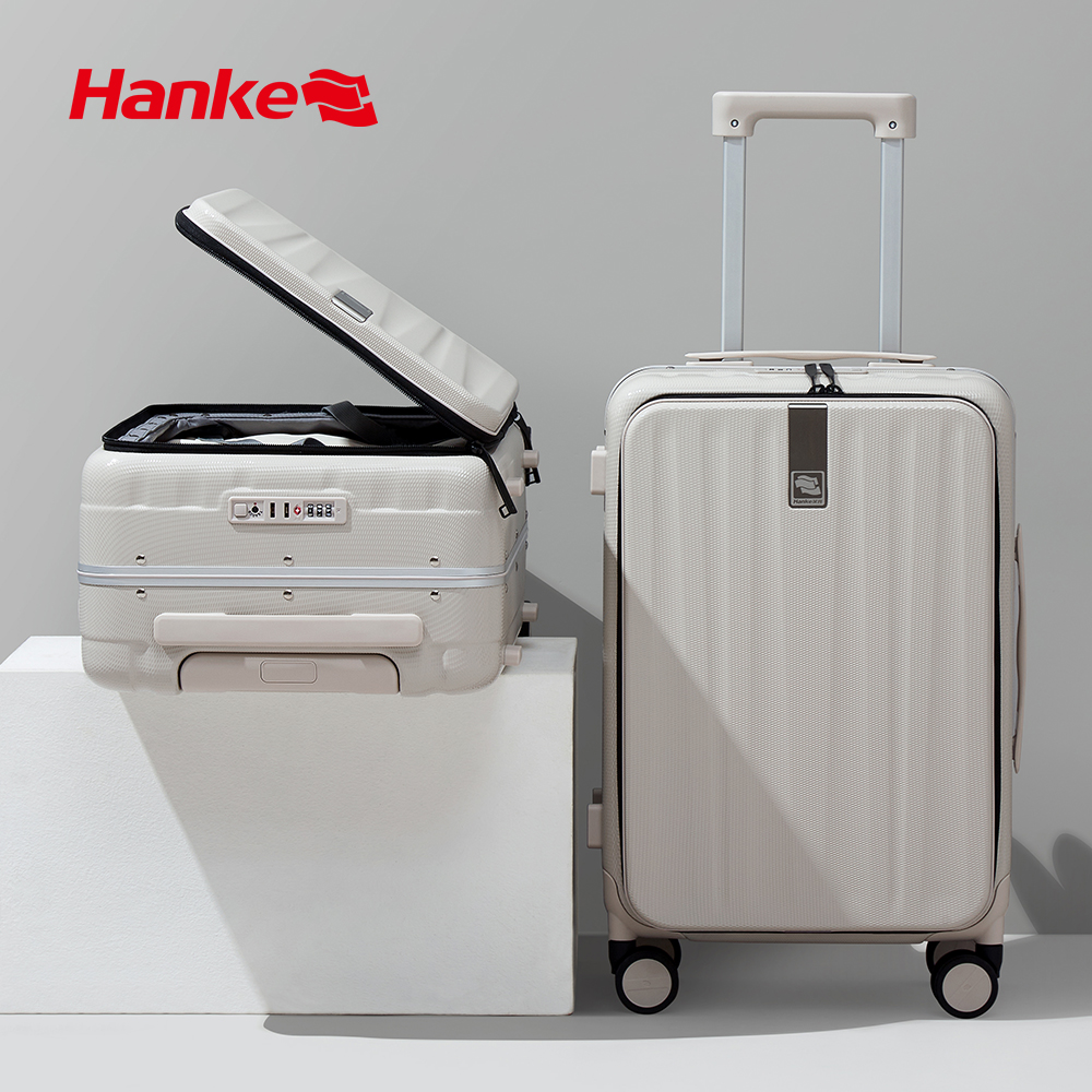 ハンケの革新的なデザイン 20 インチ機内持ち込みスーツケース 24 インチ旅行荷物美的狭いアルミフレーム PC ハードサイド スピナー ホイール H9860