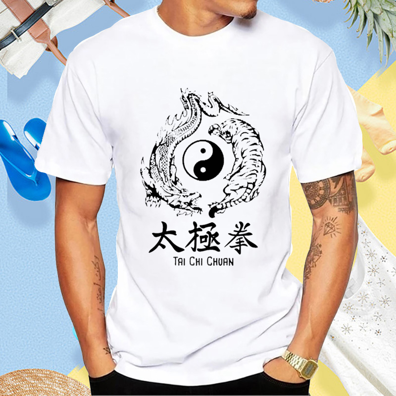ホット販売太極拳スピリチュアル瞑想マインドボディウェルネス Tシャツ中国コンフーカジュアルファッションコットンヒップホップマン Tシャツ