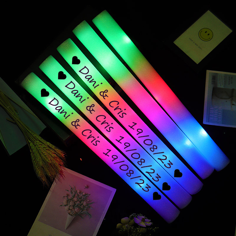 12/30/60 個 LED グロースティックバルクカラフルな RGB グローフォームスティック応援チューブダークライトクリスマス誕生日ウェディングパーティー用品