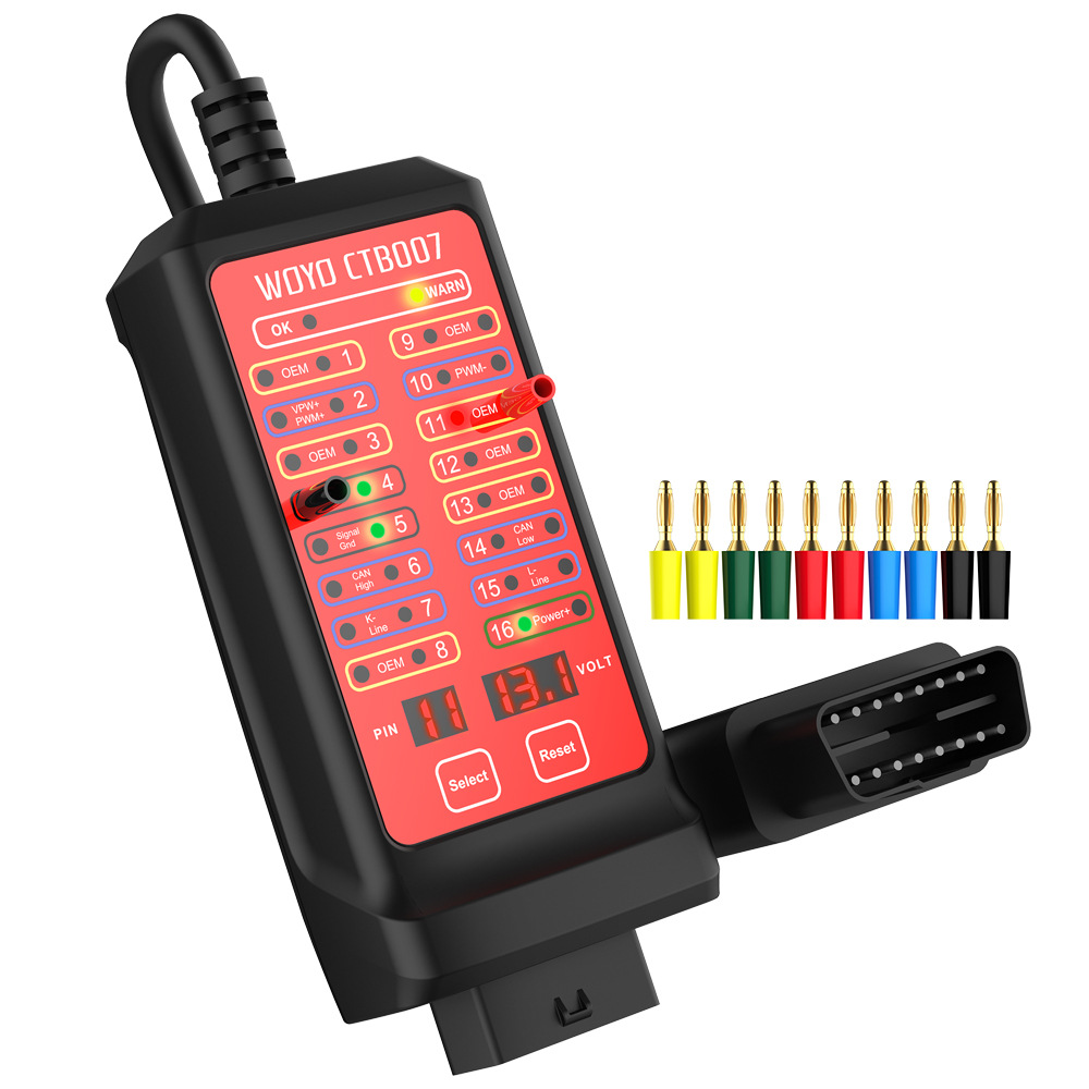 WOYO CAN テスター車両診断オンボード診断 OBD 16 ピンブレークアウトボックス検出 CAN バス回路テスター 12V 24V