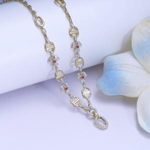 JWジュエリー 18K純金・天然ダイヤモンド プレミアムジュエリー ネックレス＆ブレスレットセット レディース用 ラグジュアリー ウェディングジュエリー ギフト