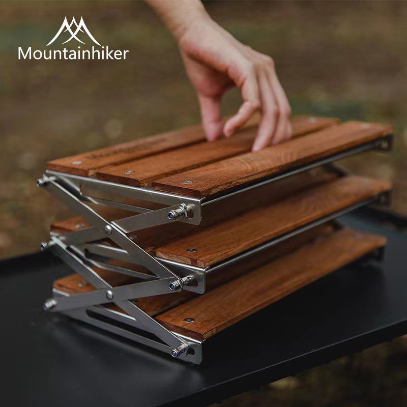 MOUNTAINHIKER アウトドア キャンプ シェルフ ポータブル 3 段収納ラック 折りたたみ式 ピクニック キャンプ デスク バーベキュー 折りたたみ調理テーブル
