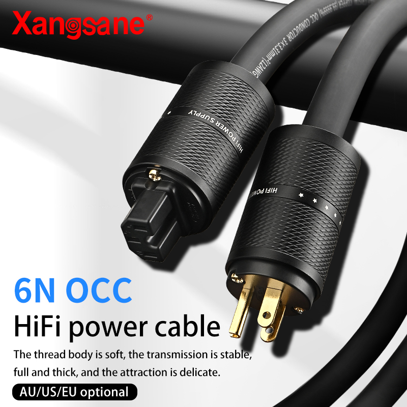 Xangsane 冷凍 6N HiFi OCC 電源ケーブルアンプ前段および後段 3 * 3.31mm ² ハイパワー US/AU/EU 接続ライン