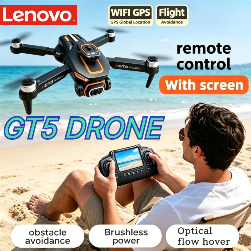 レノボ GT5 RC ドローンスクリーン 8K HD 5G WIFI FPV ブラシレスモーターオプティカルフロー障害物回避航空写真クアッドコプター