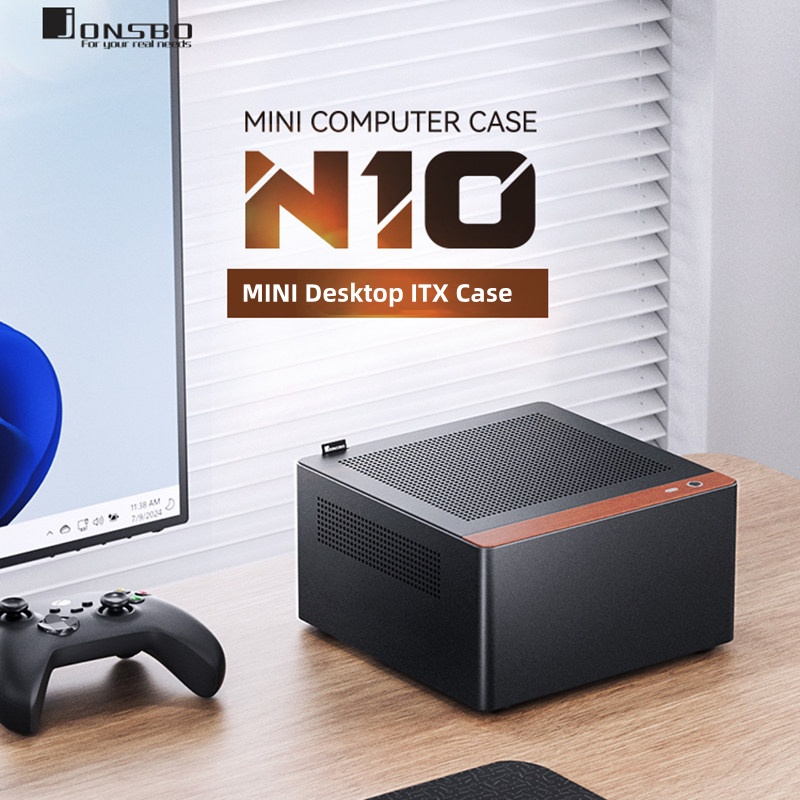 JONSBO N10 ポータブルデスクトップシャーシ ITX MINI フルアルミニウムサポート 1U フレックス電源立ったり横になったりコンピュータケース