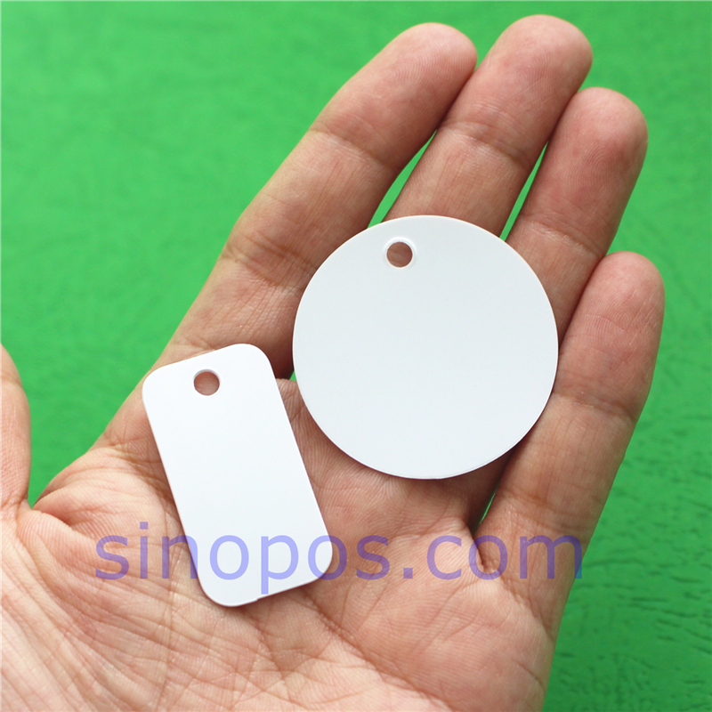 プラスチック空白白タグ 4 センチメートル、長方形の円ペット ID タグ獣医ラウンド PVC 価格ラベル靴服バッグジュエリー下げ札サインカード