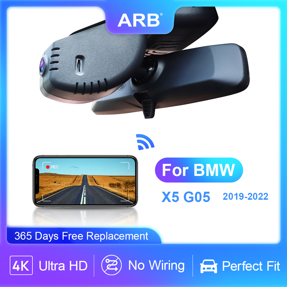 ARB カー DVR BMW X5 G05 2019-2022 用、170° ビューの 4K ダッシュ カメラ、シームレスな統合、ループ録画、プラグ