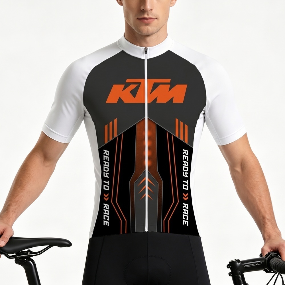 KTM メンズ サイクリング 半袖ジャージ アウトドア 自転車 スポーツ 通気性 速乾性 フィットネス トレーニング プロ サイクリング トップ
