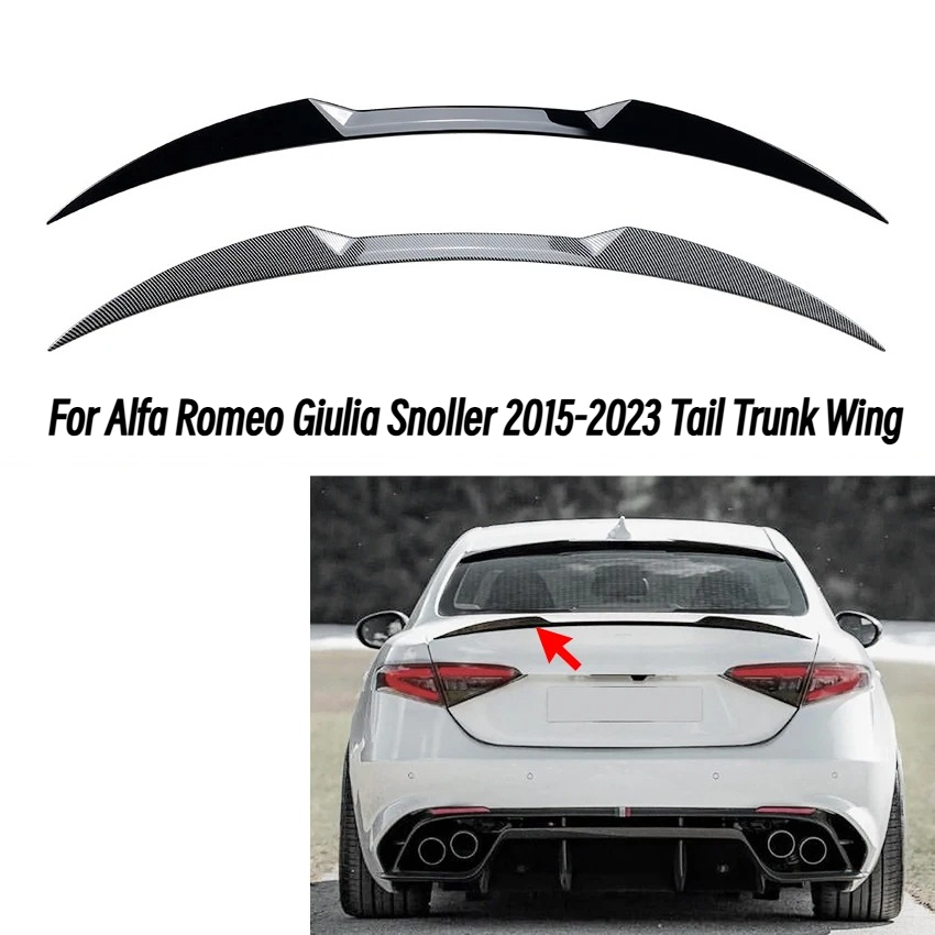 車のリアトランクルーフスポイラーウイングアルファロメオジュリアセダン 2015-2023 テールトランクウイングトップスポイラーウイングキットプロテクター