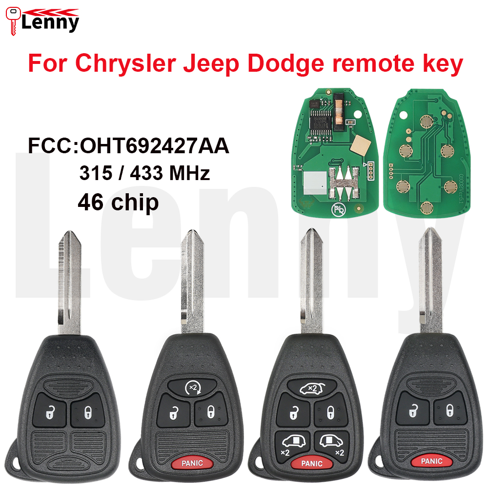 レニー FCC: OHT692427AA/OHT692713AA 315/433MHz 46 チップ車のリモートキークライスラー 200/300/300c セブリング RAM ジープダッジコマンダー