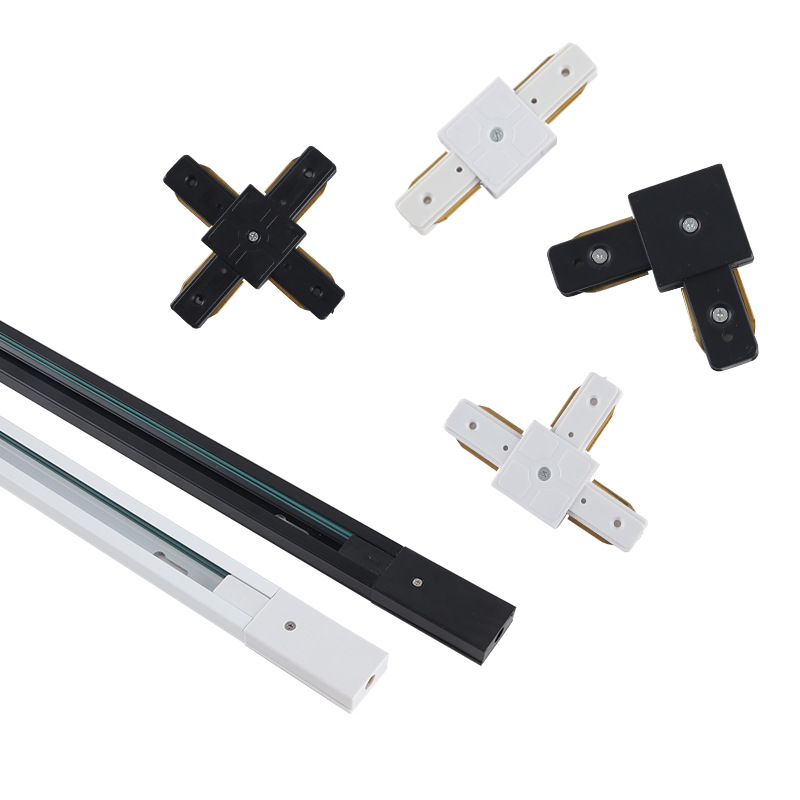 LED トラックライトレール 0.5 メートル 1 メートル黒、白アルミ 2 線式システムトラックライトユニバーサルトラックスポットライト