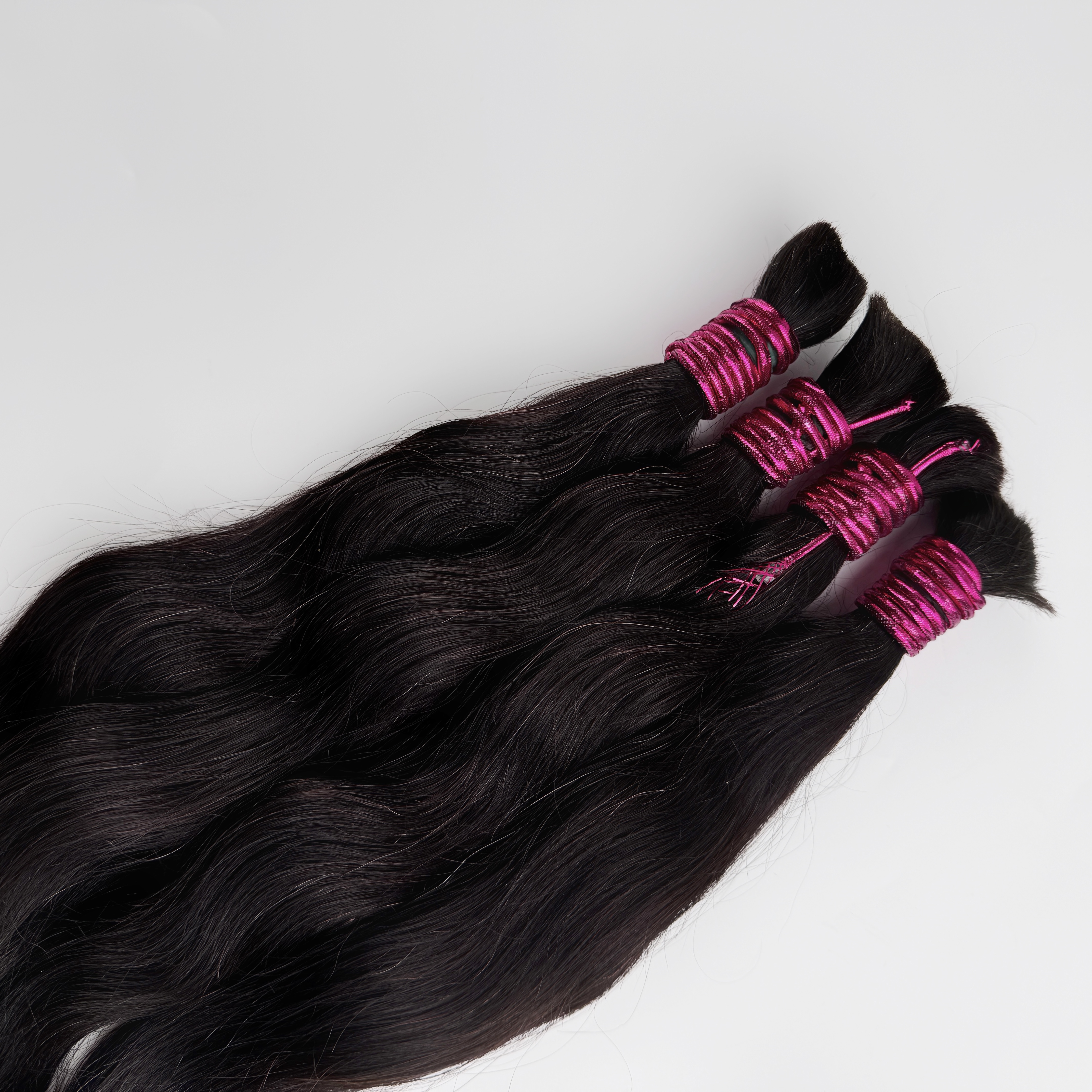 100% 人毛エクステンションヘアバルクナチュラルインディアンヘア 30 インチメガヘア編組なし横糸純粋な色の髪プレミアム Qu