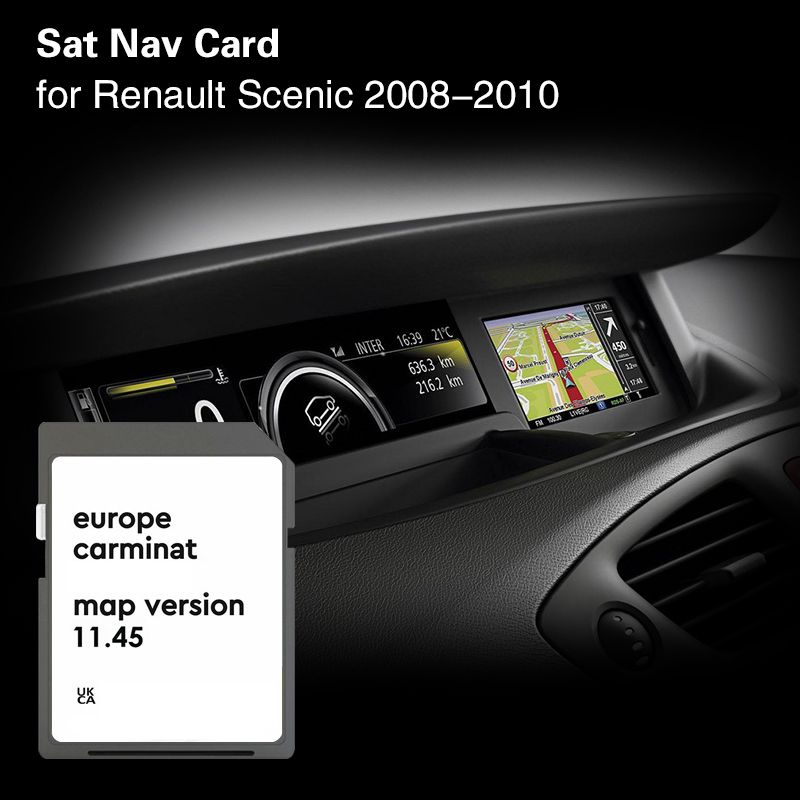 カルミナ 11.45 ルノー セニック 2008 2010 カー GPS SD カード イギリス フランス イタリア ドイツ スペイン ポーランド オランダ ウクライナ