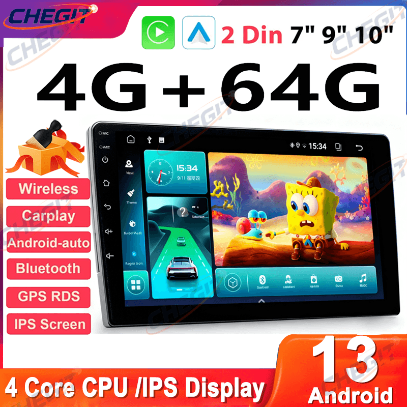 7/9/10 インチ 2 Din カーオーディオ Android 13 カーラジオ Android 自動 Carplay 64 グラム自動車マルチメディアプレーヤー BT 車インテリジェントシステム