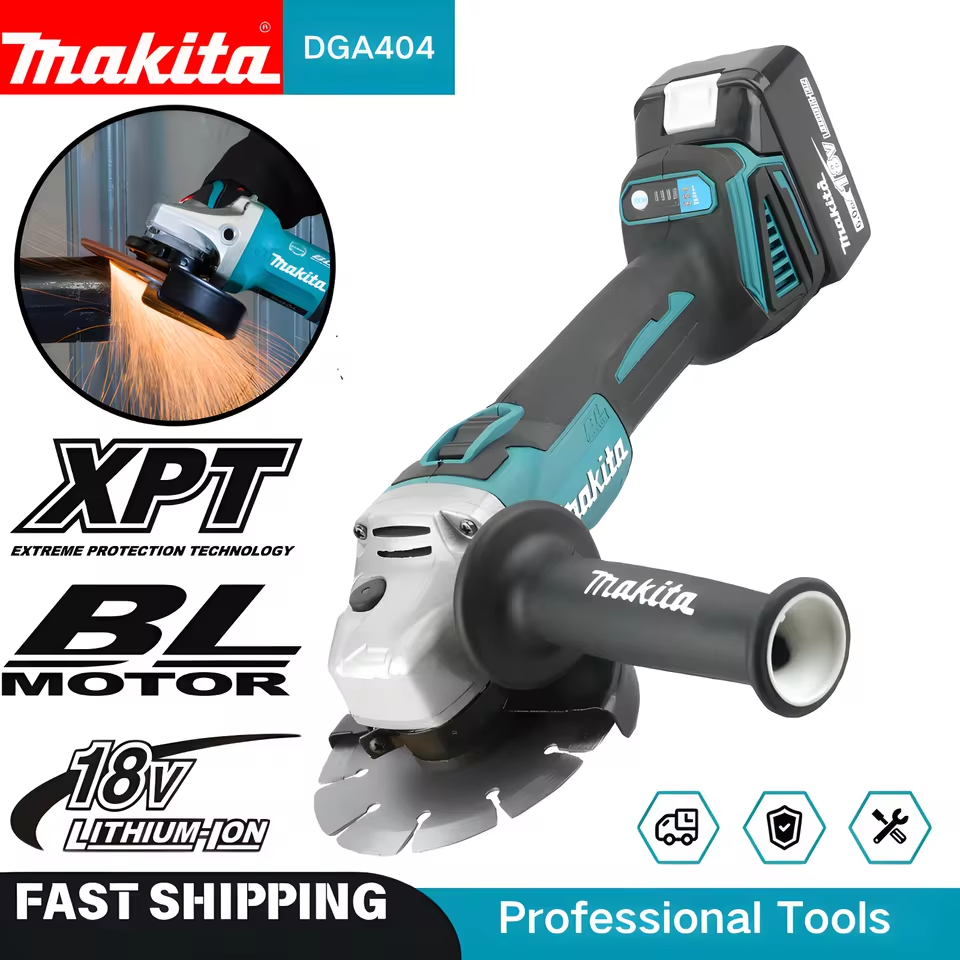 マキタ 18V 125 ミリメートル DGA404 ブラシレス電気アングルグラインダーハイパワー充電式リチウムイオン切断と研磨用