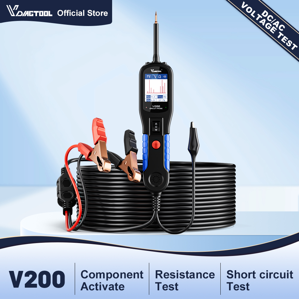 VDIAGTOOL V200 自動車回路テスター 12V-24V 電源回路プローブオープン/ブレーカーファインダー車の電気診断ツール