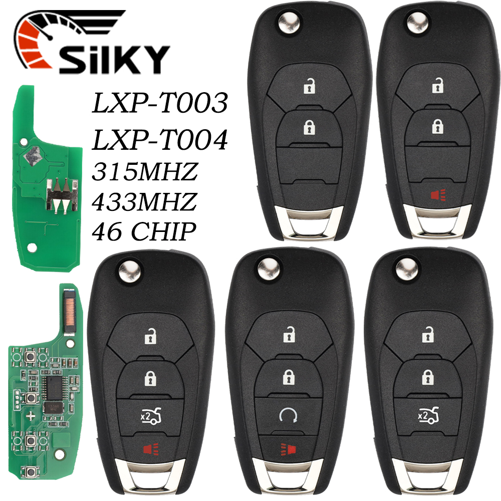 SilKY LXP-T003 LXP-T004 フリップ 315/433MHZ ID46 リモート車のキーシボレーコロラドクルーズトレイルブレイザー Onix トラッカー Onix RS キー