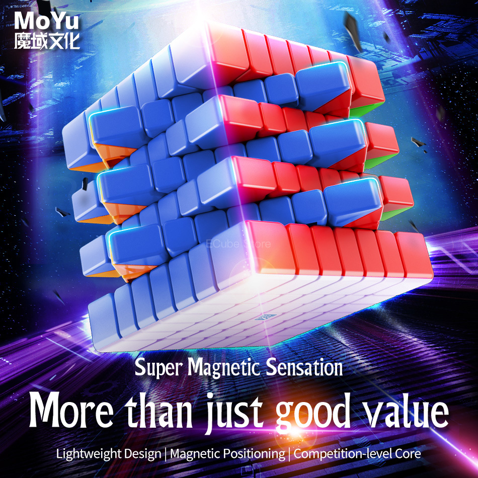 [ECube] MOYU MeiLong 7 V2 7x7x7 磁気マジックスピードキューブステッカーレスプロフェッショナルフィジェットおもちゃ MoYu MeiLong 6 Cubo Magico